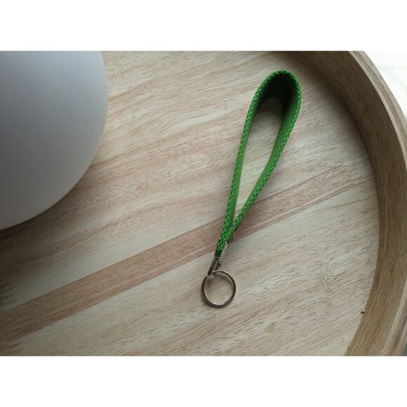 Sunflower Keychain Wristlet Feather Boho Fabric Key Ring FOB Green Floral Gift - Picture 6 of 7